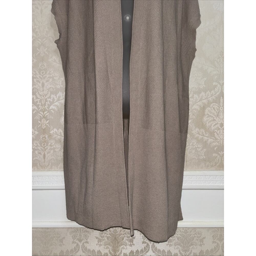 Vince Wool/Cashmere Blend Sleeveless Tunic Length Open Front Cardigan Size S - Picture 4 of 9